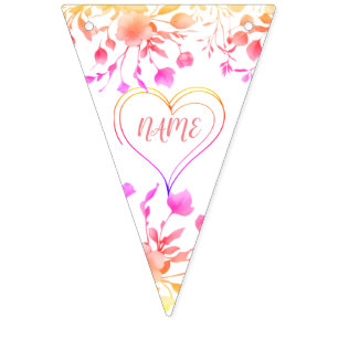 Bannière À Fanions Coeur baby shower