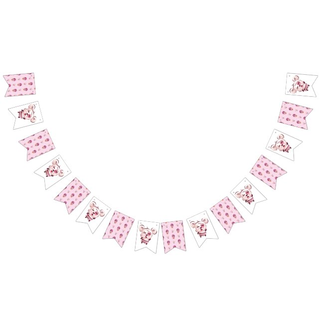 Bannière À Fanions Collection d'ours itinérants - rose (Tout)