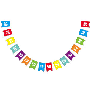 Bannière À Fanions Coloré Personnalisé Age Anniversaire Fête Banni