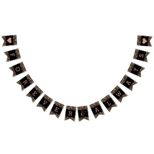 Bannière À Fanions Confetti Sparkle Rose Gold Mariage pour toujours