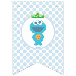 Bannière À Fanions Cookie Monster | Premier anniversaire du bébé