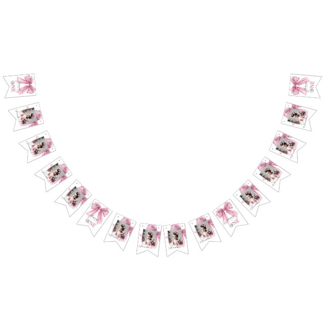 Bannière À Fanions Coquette rose étincelle 1ère (Tout)