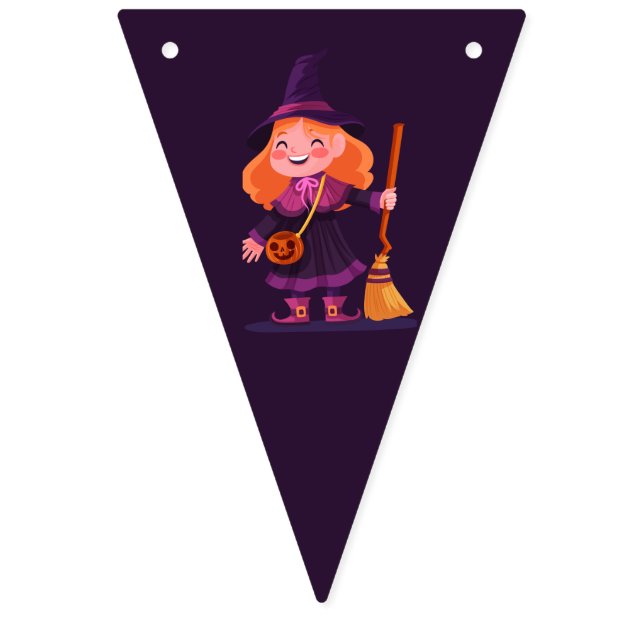 Bannière À Fanions Costume d'Halloween mignonne Fête d'Anniversaire m (Seizième drapeau)