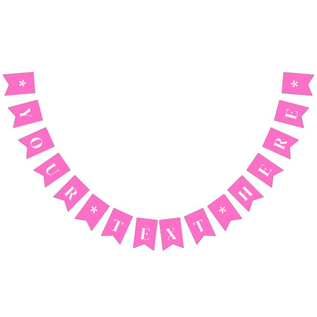 Bannière À Fanions Couleur solide rose néon personnalisée (Tout)