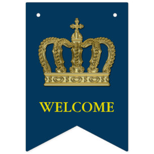 Bannière À Fanions Couronne royale d'or II + votre backgr. et idées