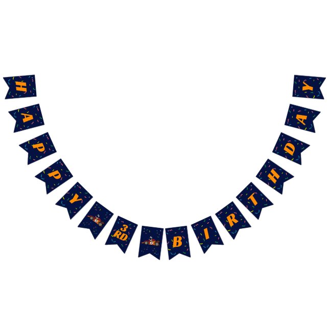 Bannière À Fanions Course d'enfants Anniversaire de course thème (Tout)