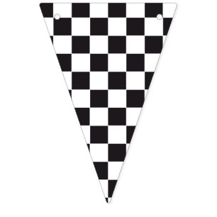 Bannière À Fanions Courses d'automobiles/motif d'échecs + votre