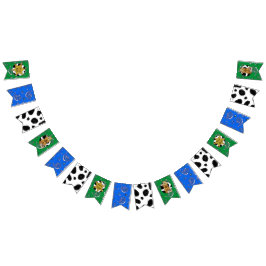 Bannière À Fanions Cowboy vert et bleu Teddy Bear Motif C'est un garç