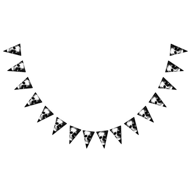 Bannière À Fanions Crâne Gothique Halloween Mariage Bunting (Tout)