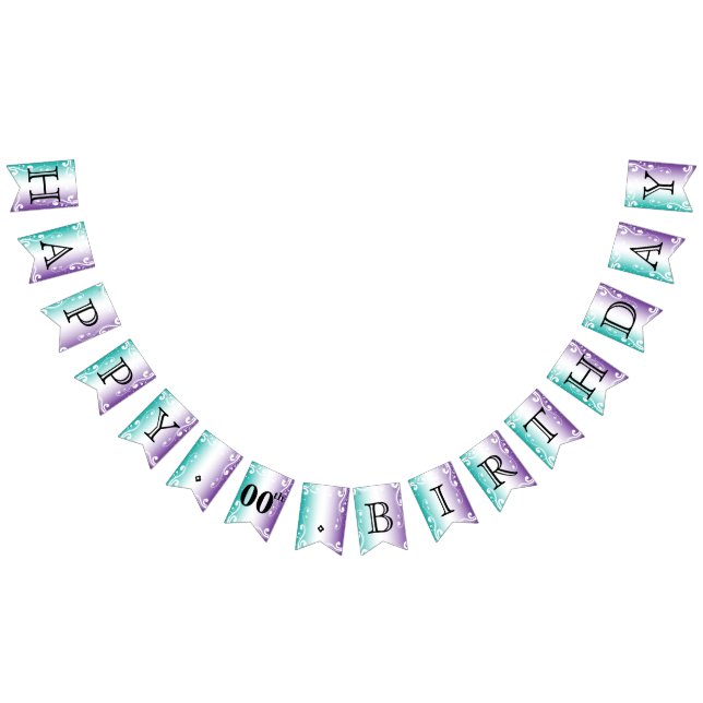 Bannière À Fanions Customisez votre propre - Turquoise & pourpre (Tout)
