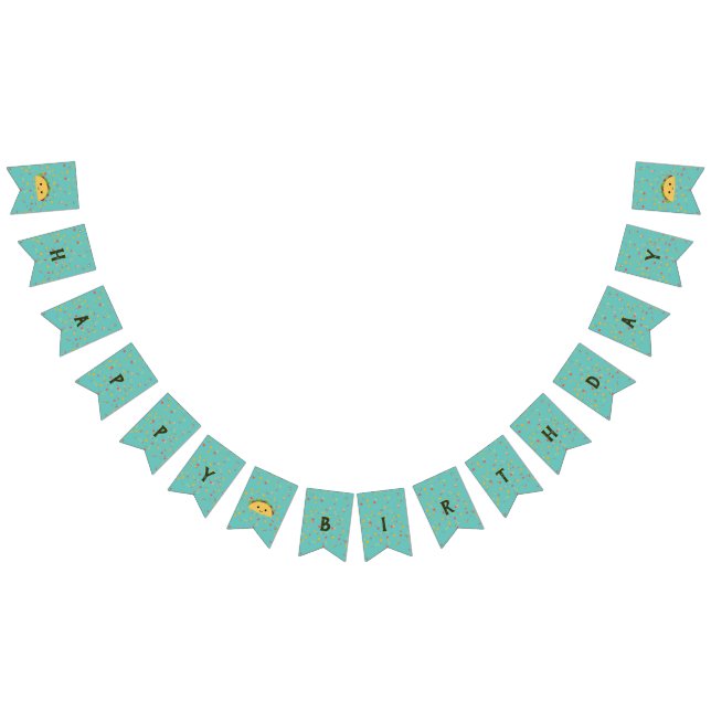 Bannière À Fanions Cute Kawaii Taco Joyeux anniversaire (Tout)