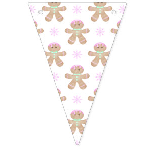 Bannière À Fanions Cute Kids Christmas Gingerbread Motif