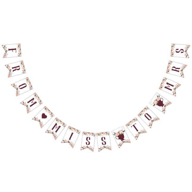 Bannière À Fanions De Miss à Mrs Banner, Bohème (Tout)