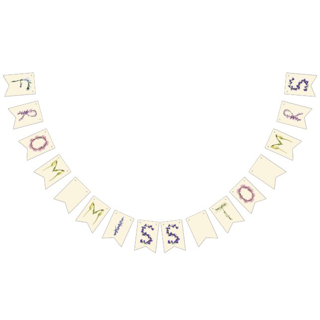 Bannière À Fanions De miss à mrs - floral boho (Tout)