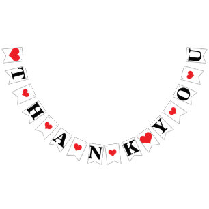 BANNIÈRE À FANIONS DÉCOR DE SIGNE DE MARIAGE DE ❤ DE MERCI