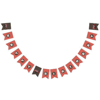 Bannière À Fanions Décoration de fête de camion de pompiers rouge | A