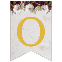 Bannière À Fanions Dieu Nom Béni Floral Peonies Baptême Communion