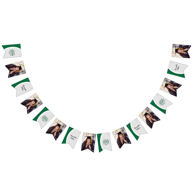 Bannière À Fanions Diplôme de photo de cadre courbé vert (Tout)
