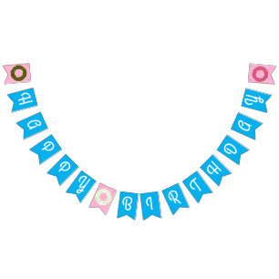 Bannière À Fanions Donut Kid's Birthday Party mite