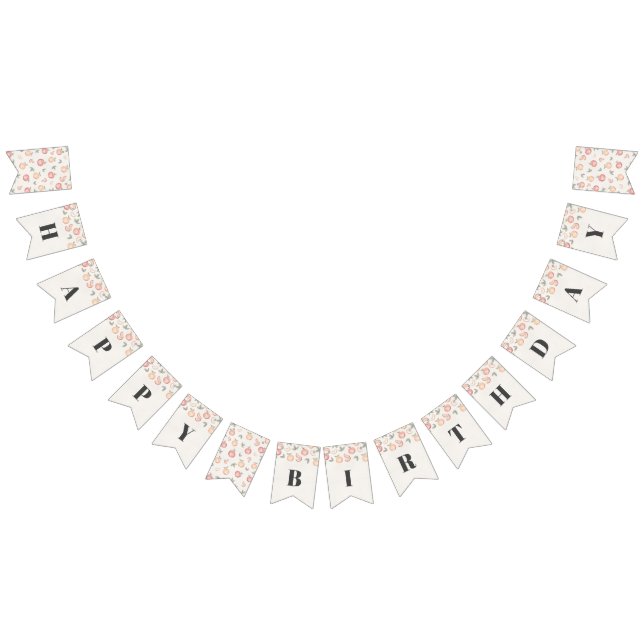 Bannière À Fanions douce comme pêche heureux fête d'anniversaire bann (Tout)