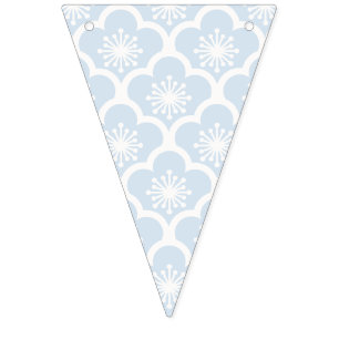 Bannière À Fanions Douce Sakura Neutre - Bleu Poudre