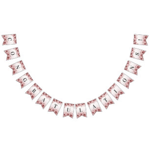 Bannière À Fanions Douteux Rose Floral Bunal