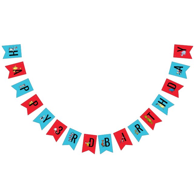 Bannière À Fanions Dr. Seuss - Caractères | ANNIVERSAIRE DE ENFANT (Tout)