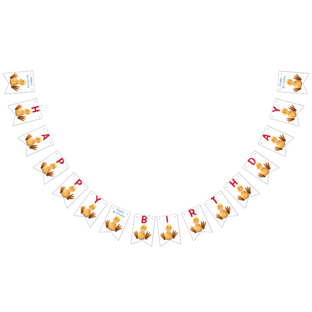 Bannière À Fanions Drôle Canard Joué Wink - Joyeux anniversaire (Tout)