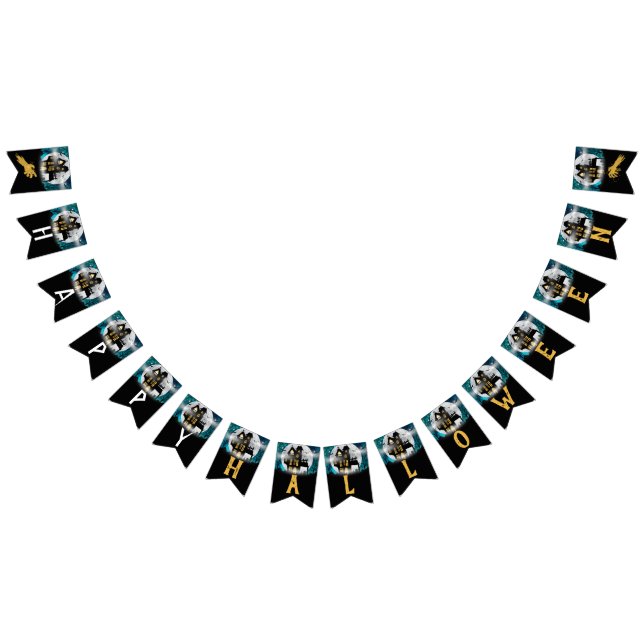 Bannière À Fanions Éffrayant Haunted House Halloween Parti (Tout)