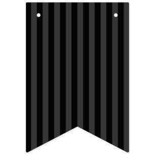 Bannière À Fanions Elagnat Black & Smoky Black Vertical Stripes