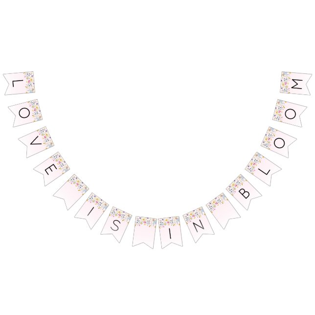 Bannière À Fanions Élégant Lavis Rose Fête de Mariage  (Tout)