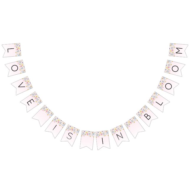 Bannière À Fanions Élégant Mariage Fête Rose  (Tout)