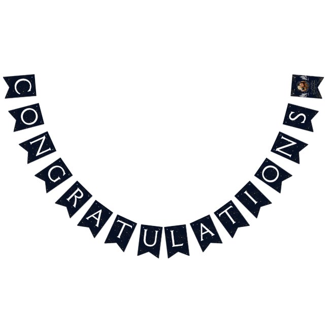 Bannière À Fanions Elegant Navy Gold Félicitations Graduation Party (Tout)