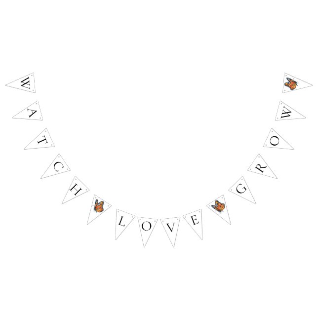 Bannière À Fanions Elégante Fête des mariées papillon (Tout)