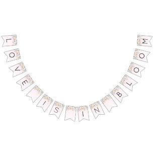 Bannière À Fanions Élégante Fête des mariées rose-pâle