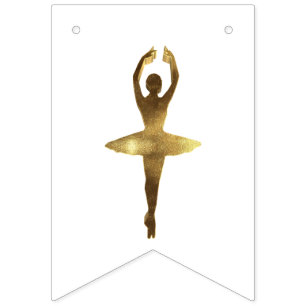 Bannière À Fanions Elégante Gold Look Ballerina Ballet Dancer Party