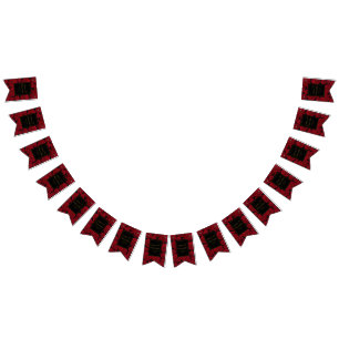 Bannière À Fanions Élégante Rose rouge - Mariage