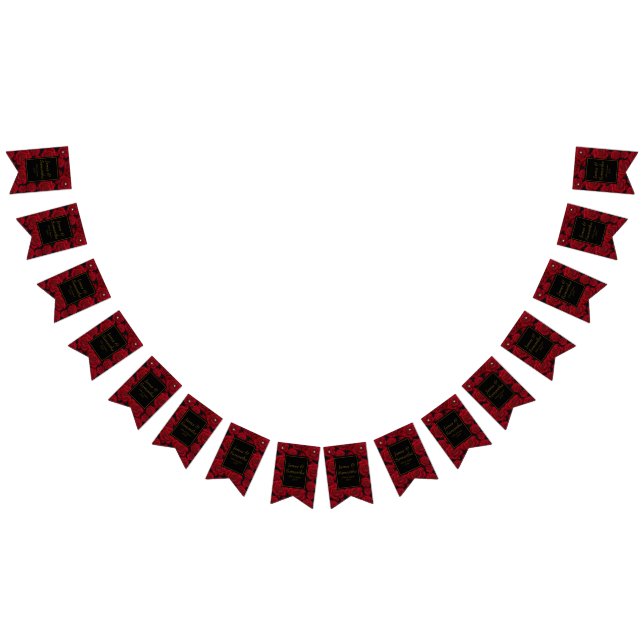 Bannière À Fanions Élégante Rose rouge - Mariage (Tout)