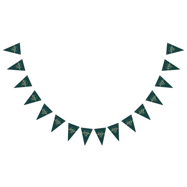 Bannière À Fanions Emerald Green Wedding Party (Tout)
