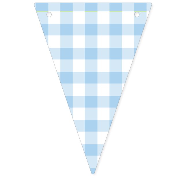 Bannière À Fanions En vichy classique Bleu bébé (Premier drapeau)