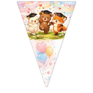 Bannière À Fanions Enfants Renard Ours Lapin Bois Diplôme