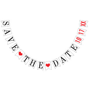 BANNIÈRE À FANIONS ENREGISTRER LA DATE : DATE DU MARIAGE PERSONNALISÉ