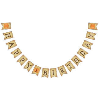 Bannière À Fanions Ęr citrouille heureux d'anniversaire