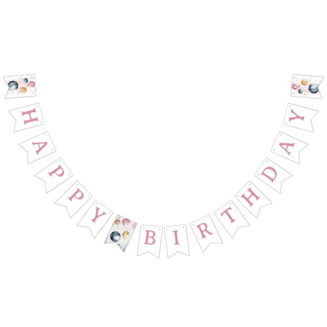 Bannière À Fanions Espace extra-atmosphérique Fille Anniversaire Gala (Tout)