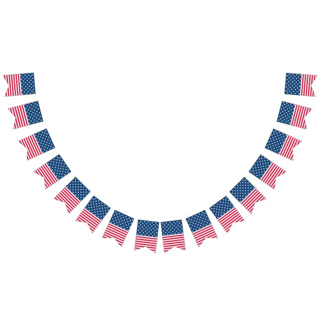 Bannière À Fanions Étoiles et bandes | 4 JUILLET (Tout)