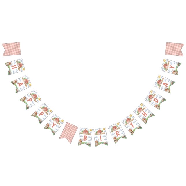 Bannière À Fanions Farm Animals 1st Birthday Banner (Tout)