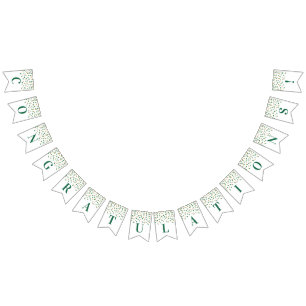 Bannière À Fanions Félicitations Banner Green Gold Confetti
