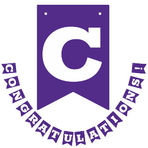 Bannière À Fanions Félicitations Grad Purple et White