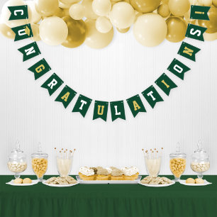 Bannière À Fanions Félicitations Parti Vert Or Moderne