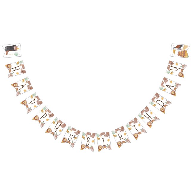 Bannière À Fanions fête d'anniversaire pour les animaux de fête (Tout)